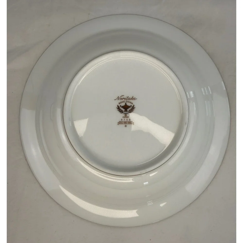 Noritake Gold and Sable 9758 Bone China Serving Bowl Gold‎ Art Deco Japan